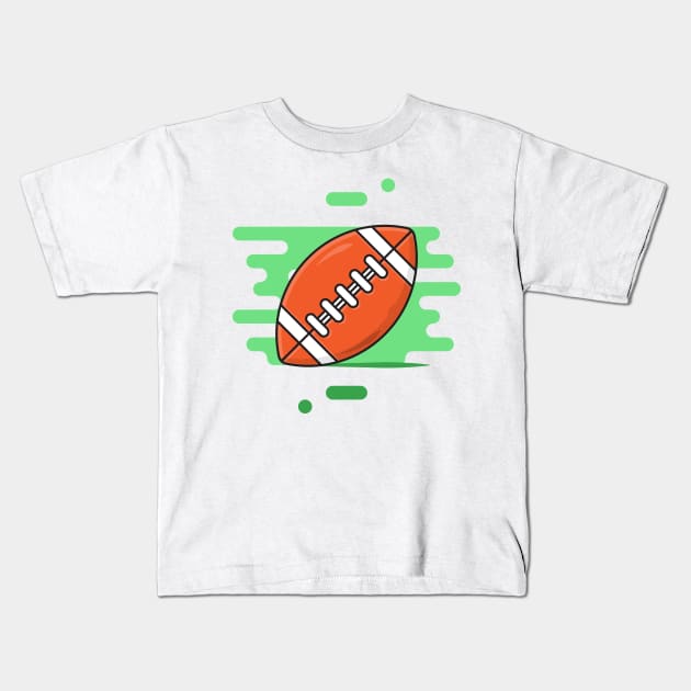 American Football Ball Kids T-Shirt by acidmit